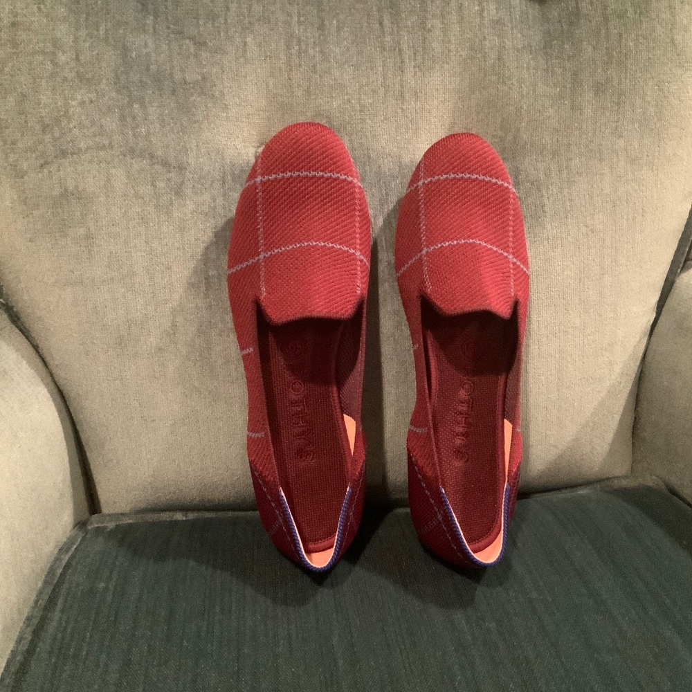 Rothys Burgundy Windowpane Loafers
